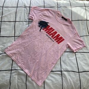 Missguided Pink Miami Graphic Tee